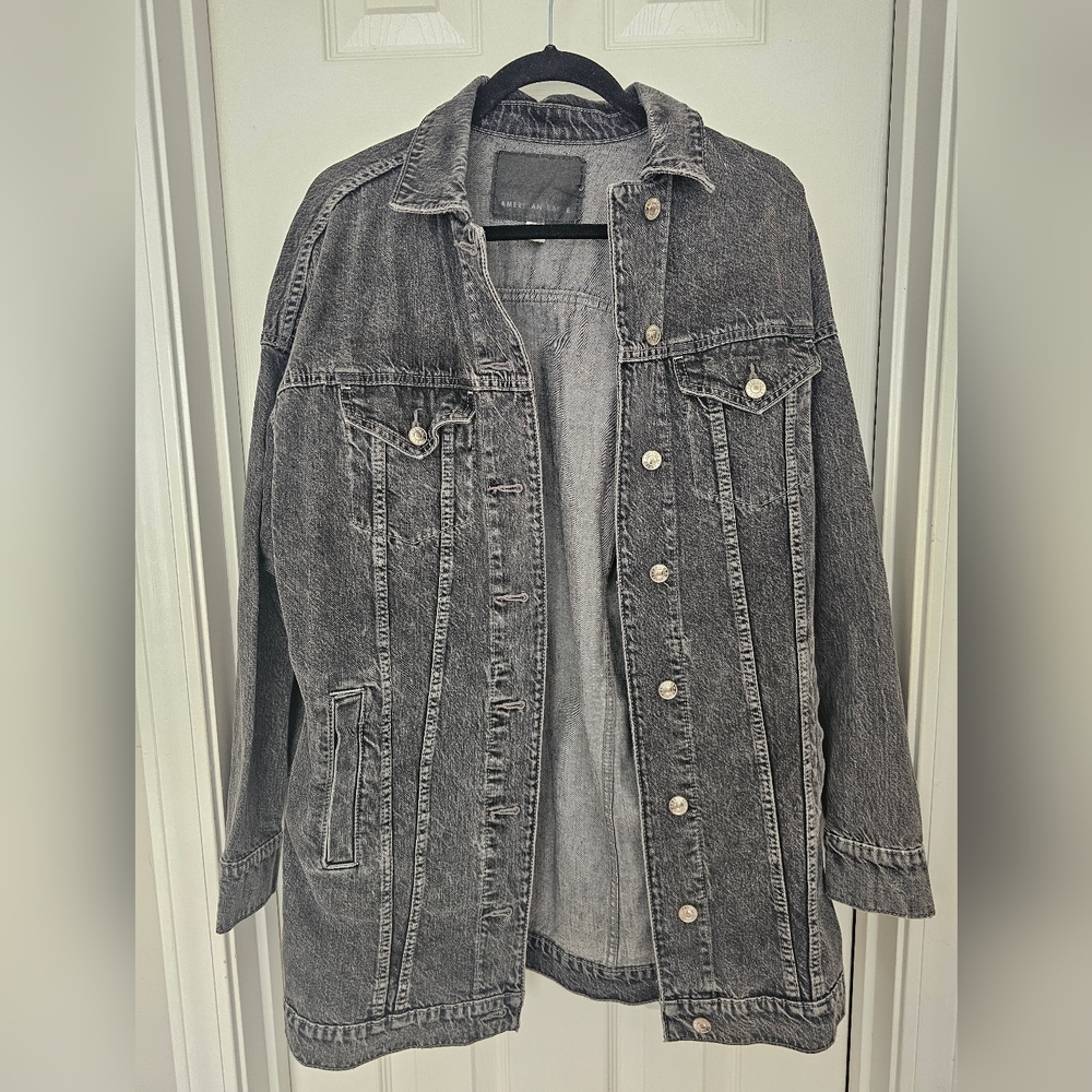 American Eagle Outfitters Black Denim Jacket